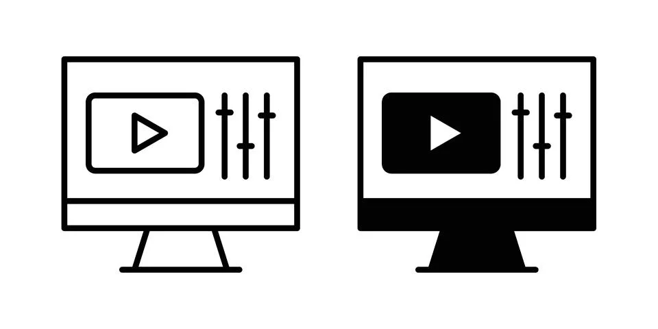 Video editing icon vector, illustration icon set Stock Illustration