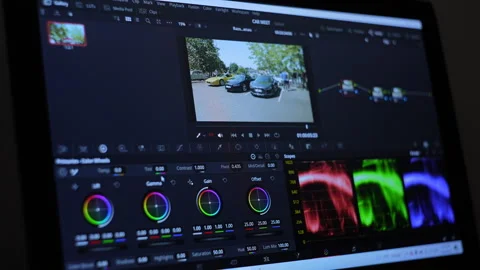 Video Editing Interface Elements Color Correcting Wheels Stock Footage 248830041