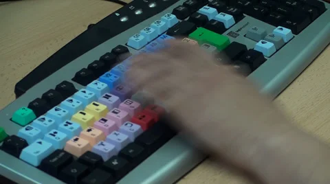 Video Editing Keyboard, Editor Working, Hand Detail, New, Software, Technology Video stock 38000167
