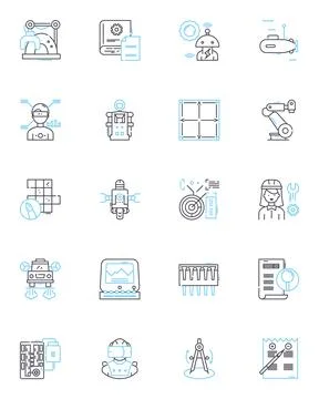 Video Editing linear icons set. Footage , Cutter , Timeline , Effects Stock Illustration