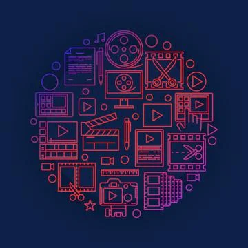 Video editing or production illustration Stock Illustration