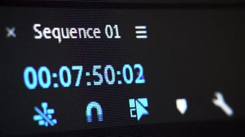 Video editing. Playhead position indicator. Sequence playing forward. Stock Footage 232119128