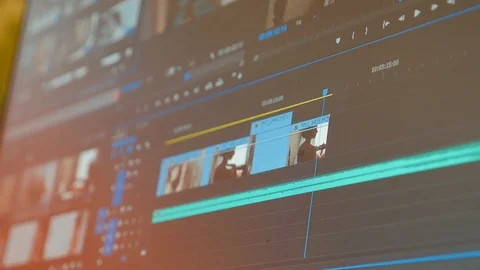Video editing. Post production. Montage. Filmmaker Stock Footage