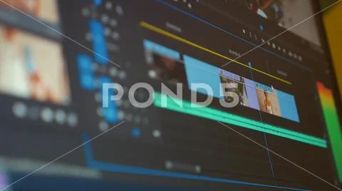 Video editing. Post production. Montage. Filmmaker Stock-Fotos