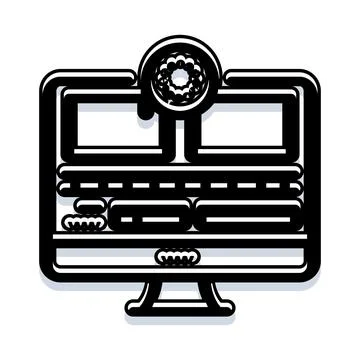 Video editing post production software on computer monitor Stock-Illustration