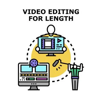 Video editing preparing media for content creation Stock Illustration