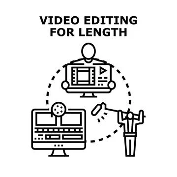 Video editing preparing media for content creation 스톡 일러스트