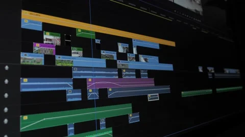 Video Editing Process Close Up on Computer Screen Video stock 169638078