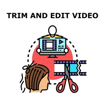 Video editing process creating content for social media Stock Illustration