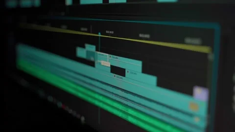 Video editing process montage in professional program closeup Stock Footage 160223891