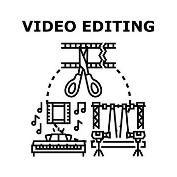 Video editing production process concept vector Stock Illustration