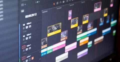Video editing, program, screen, editing Stock Photos