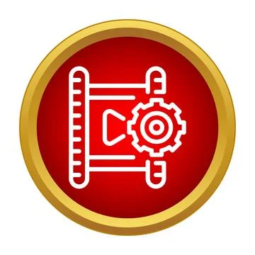 Video editing settings icon showing filmstrip and gear Stock Illustration