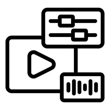 Video editing software adjusting audio and video settings Stock Illustration