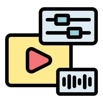 Video editing software adjusting sound and playback settings Stock Illustration