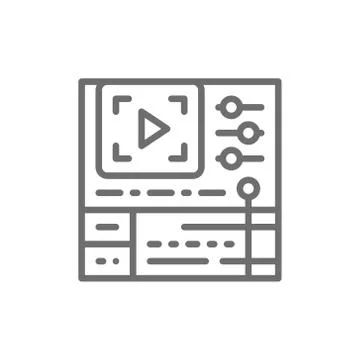 Video editing software, cinema production line icon. 스톡 일러스트