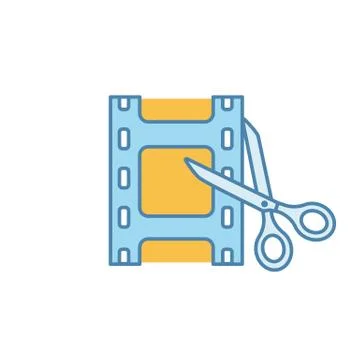 Video editing software color icon 스톡 일러스트
