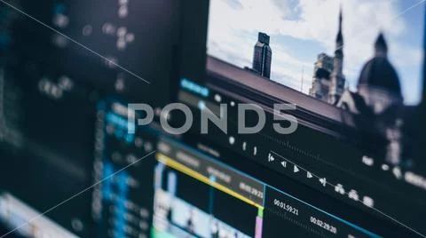 Video Editing Software on Computer Screen Stock Photos