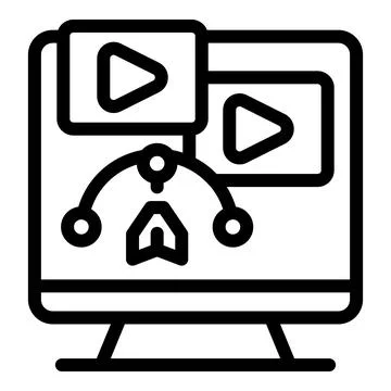 Video editing software creating engaging content on computer screen イラスト素材