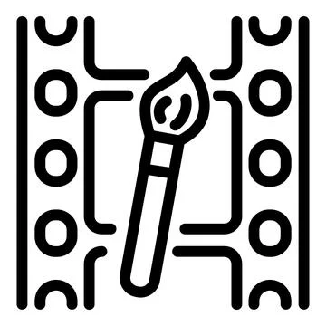 Video editing software icon, outline style 스톡 일러스트
