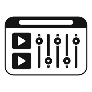 Video editing software interface with audio mixer controls Illustrazione stock