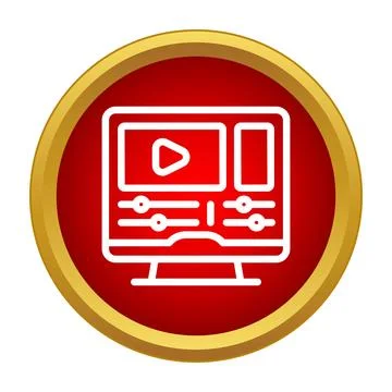 Video editing software interface on computer monitor Stock Illustration