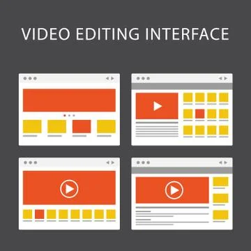 Video editing software interface - media production software window Illustrazione stock