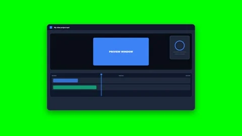 Video Editing Software Interface Simulation on Green Screen Stock Footage 347627403