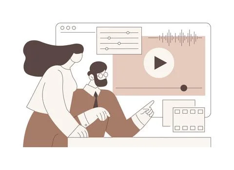 Video editing software isolated cartoon vector illustrations. 스톡 일러스트