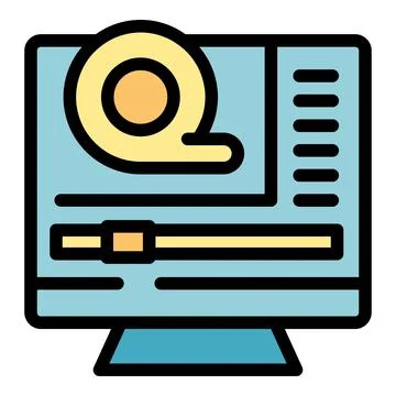 Video editing software showing progress bar and playhead on computer screen Stock Illustration