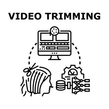 Video editing software trimming process concept Stock Illustration