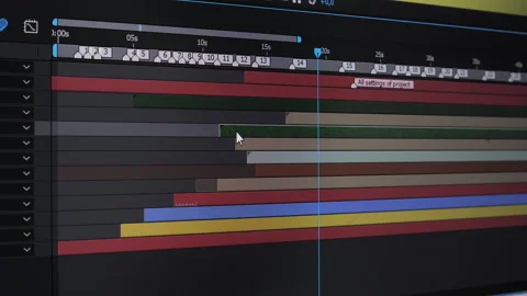 Video Editing Timeline in After Effects Stock Footage 313494604