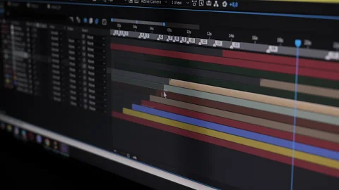 Video Editing Timeline in Motion Graphics Software Stock Footage 313473100