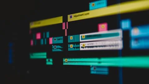 Video editing timeline Stock Photos