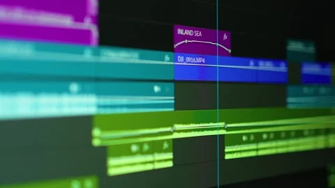 Video Editing Timeline Timelapse Moving Tracks Playhead Post Production Workflow Stock Footage 336404412