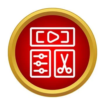 Video editing tools icon playing movie footage Stock Illustration