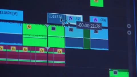 Video editing on your computer. Macro display. Stock Footage 142795800