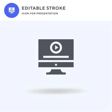 Video Edition icon vector, filled flat sign, solid pictogram isolated on white イラスト素材