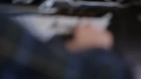 Video Editor - Close Up of Hands, Pan to edge of screen Stock Footage 116917865