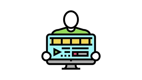 Video editor color icon animation Stock Footage 224971463