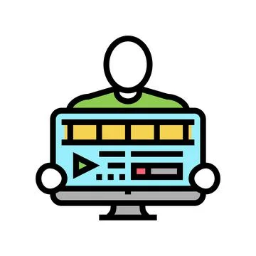 Video editor color icon vector illustration Stock Illustration