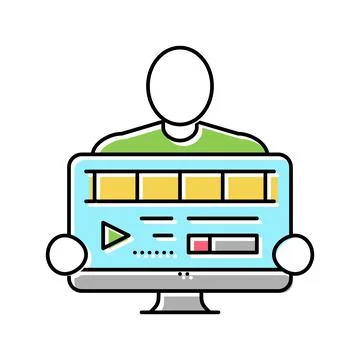 Video editor color icon vector illustration Stock Illustration