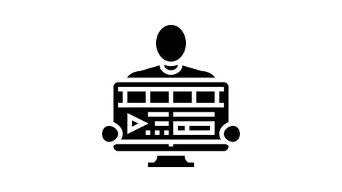Video editor glyph icon animation Stock Footage 222784007
