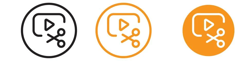 Video Editor Icon Set Multimedia Editing Illustrations for Creative Projects Stock Illustration