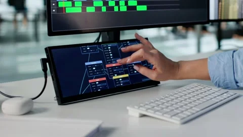 Video Editor Using Node Editor On Secondary Screen For Color Grading 스톡 동영상 321163763