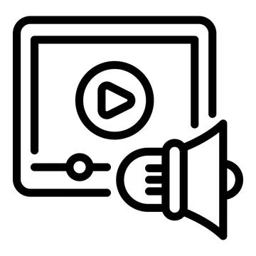 Video education icon outline vector. System training Illustrazione stock