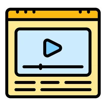Video education icon vector flat Illustrazione stock