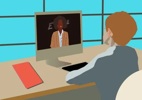 Video education interaction. Stock Illustration