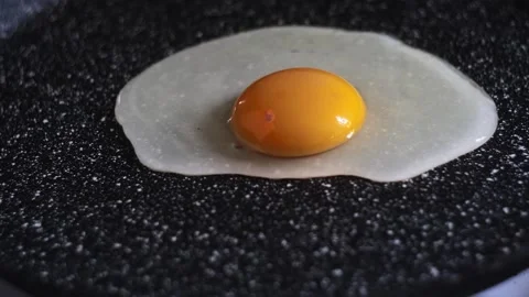 Video of egg being dropped on hot pan Stock Footage 249202840