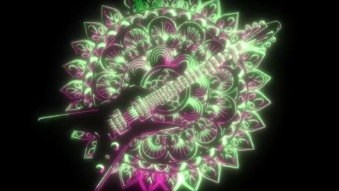 Video of Electric guitar with mandala 스톡 동영상 274882514
